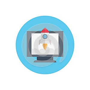 Screen vector flat color icon