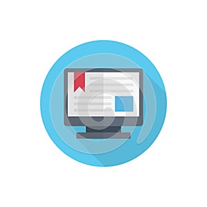 Screen vector flat color icon