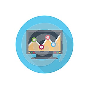Screen vector flat colour icon