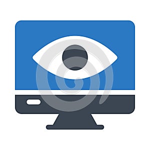 Screen glyph colour vector icon