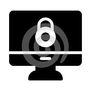 Screen glyph flat vector icon