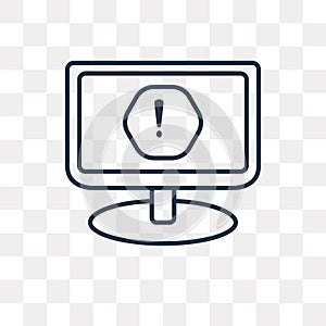 Screen vector icon isolated on transparent background, linear Sc