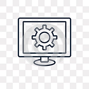 Screen vector icon isolated on transparent background, linear Sc