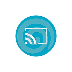 Screencast Icon Vector in Flat Style. Chromecast Symbol Illustration