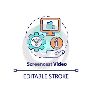 Screencast video concept icon
