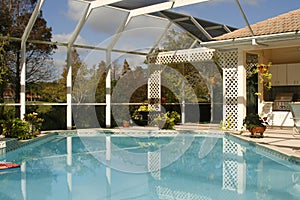 Screened lanai with pool