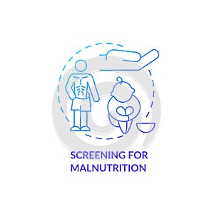 Screening for malnutrition concept icon.