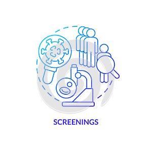 Screenings blue gradient concept icon
