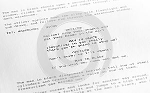 Screenplay close-up 1 (generic film text written by photographer