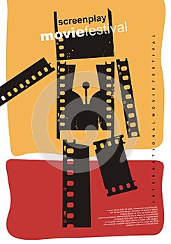 Screenplay film festival abstract poster design