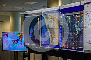 Screens for radar monitoring in meteorological department