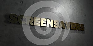 Screensavers - Gold text on black background - 3D rendered royalty free stock picture