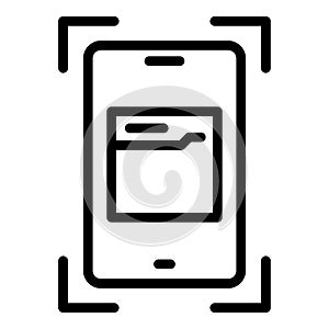 Screenshot icon outline vector. Camera button