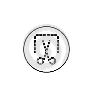 Screenshot line icon, mobile sign and scissors,