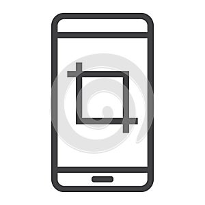 Screenshot line icon, web and mobile, camera sign