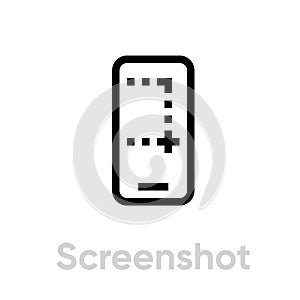 Screenshot phone tech specs icon. Editable line vector. photo