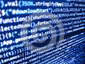 Screenshot with rando. Software source code. Coding programming source code screen. Javascript abstract computer script, random.
