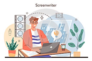 Screenwriter concept. Playwright create a screenplay for movie.