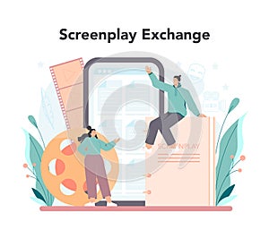 Screenwriter online service or platform. Playwright create a screenplay