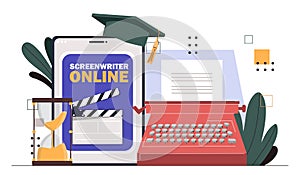 Screenwriter online vector concept photo