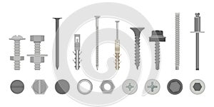 Screw assortment set side and from above view