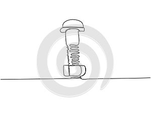 Screw, bolt and nut, dowel, pin, pintle one line art. Continuous line drawing of repair, professional, hand, people photo