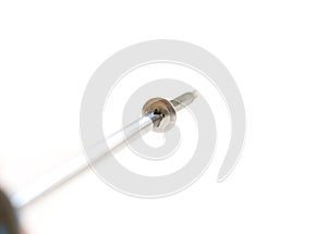 inserted in the screwdriver. Isolated on white background.