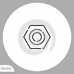 Screw nut vector icon sign symbol