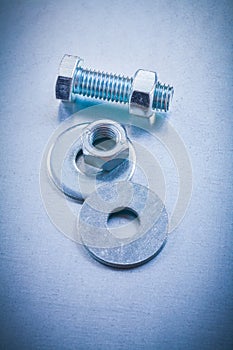 Screwbolt bolt washers and nuts on metallic