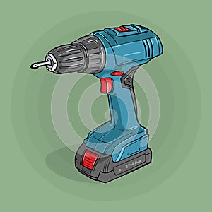 Screwdriver. Building electric tool.