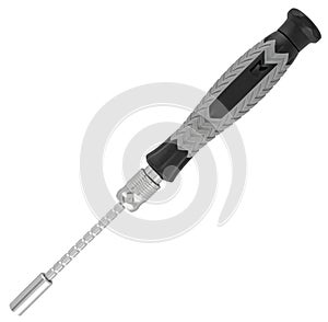 screwdriver for different bits, on white background in insulation