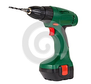 Screwdriver drill isolated on a white background