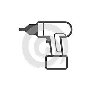 Screwdriver, electric vector construction and repair tool icon