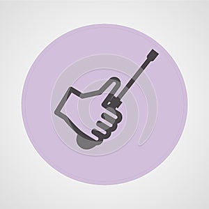 Screwdriver hand isolated flat vector icon