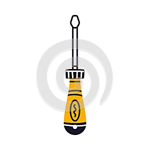 Screwdriver Hand Tool for Repair and Construction Vector Illustration