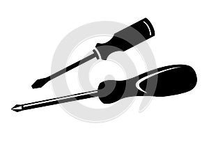 Screwdriver icon in trendy flat style isolated on white background. Screw driver symbol for web site design.