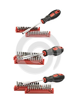 Screwdriver with the replacable bit isolated