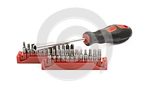 Screwdriver with the replacable bit isolated