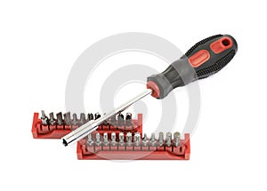 Screwdriver with the replacable bit isolated