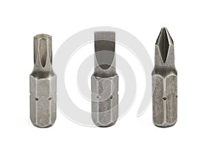 Screwdriver`s replacable bit isolated