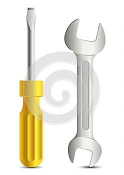 Screwdriver and wrench