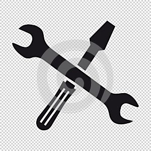 Screwdriver Wrench Tool Set - Vector Icons Isolated On Transparent Background