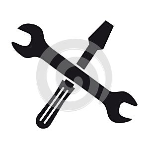 Screwdriver Wrench Tool Set - Vector Icons - Isolated On White