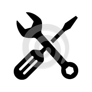 Screwdriver, wrench, tools and equipment icon isolated vector illustration