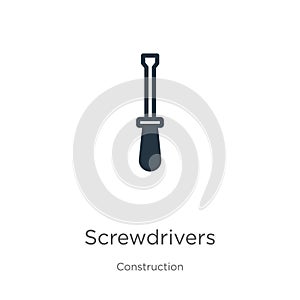 Screwdrivers icon vector. Trendy flat screwdrivers icon from construction collection isolated on white background. Vector