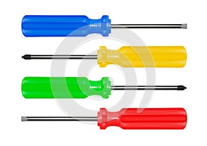 Screwdrivers isolated on white background.Screwdriver in the vector.Flat and Phillips screwdriver.