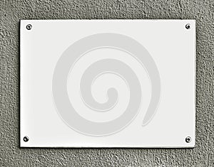 screwed empty white plate plaque