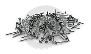 Screws black on a white background.