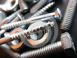 Screws closeup photo