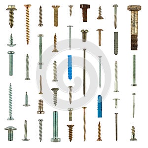 Screws, dowels and bolts collection